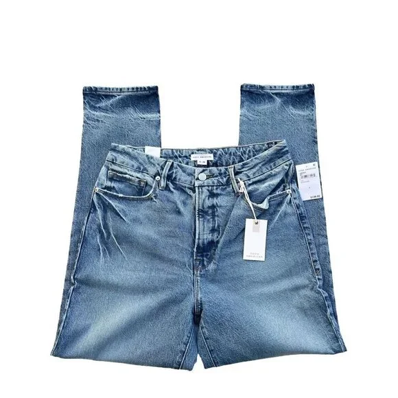 Good American Women's The Weekender Relaxed Fit Straight Leg Indigo339 Jeans - Picture 2 of 15